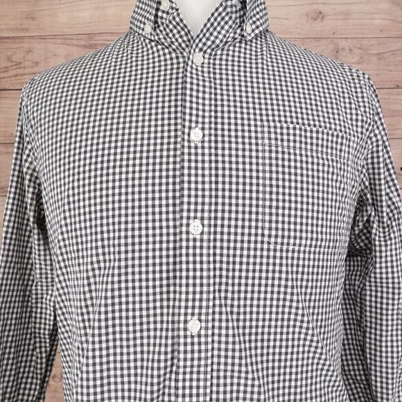 NAT NAST BLACK WHITE GINGHAM CHECK BUTTON DOWN SHIRT MENS SIZE M MEDIUM - Picture 1 of 7